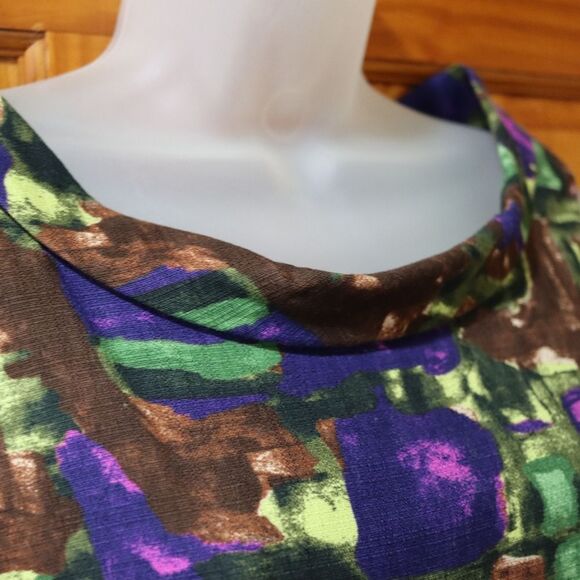 Lavia Colorful Abstract Fit n Flare Mini Dress Large - Picture 2 of 12